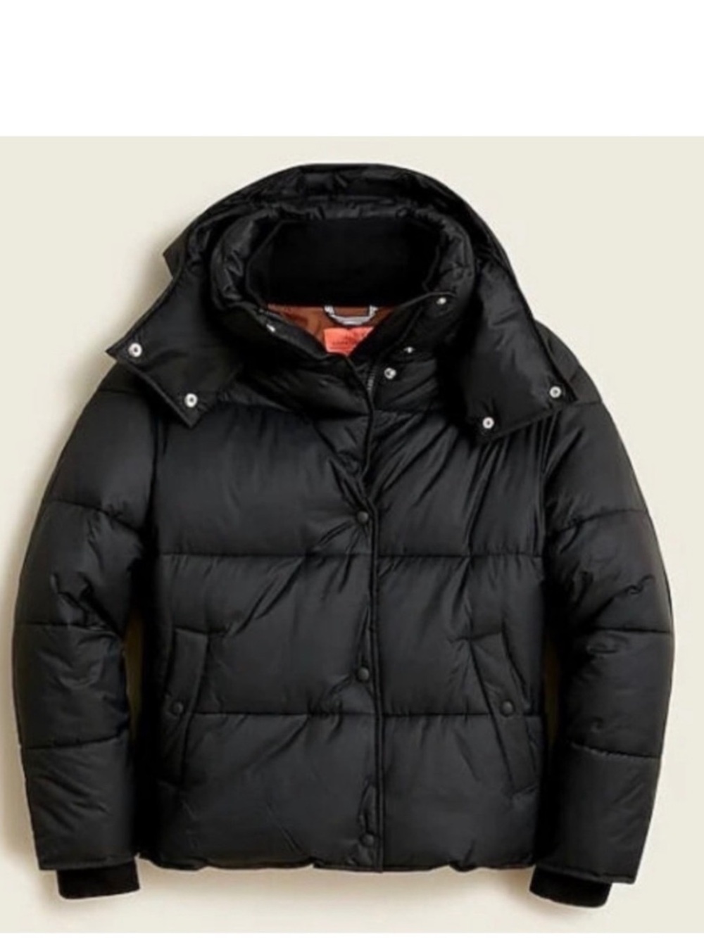 J. Crew Black Quilted Flurry Puffer Jacket PrimaLoft Water-Repellent Cozy